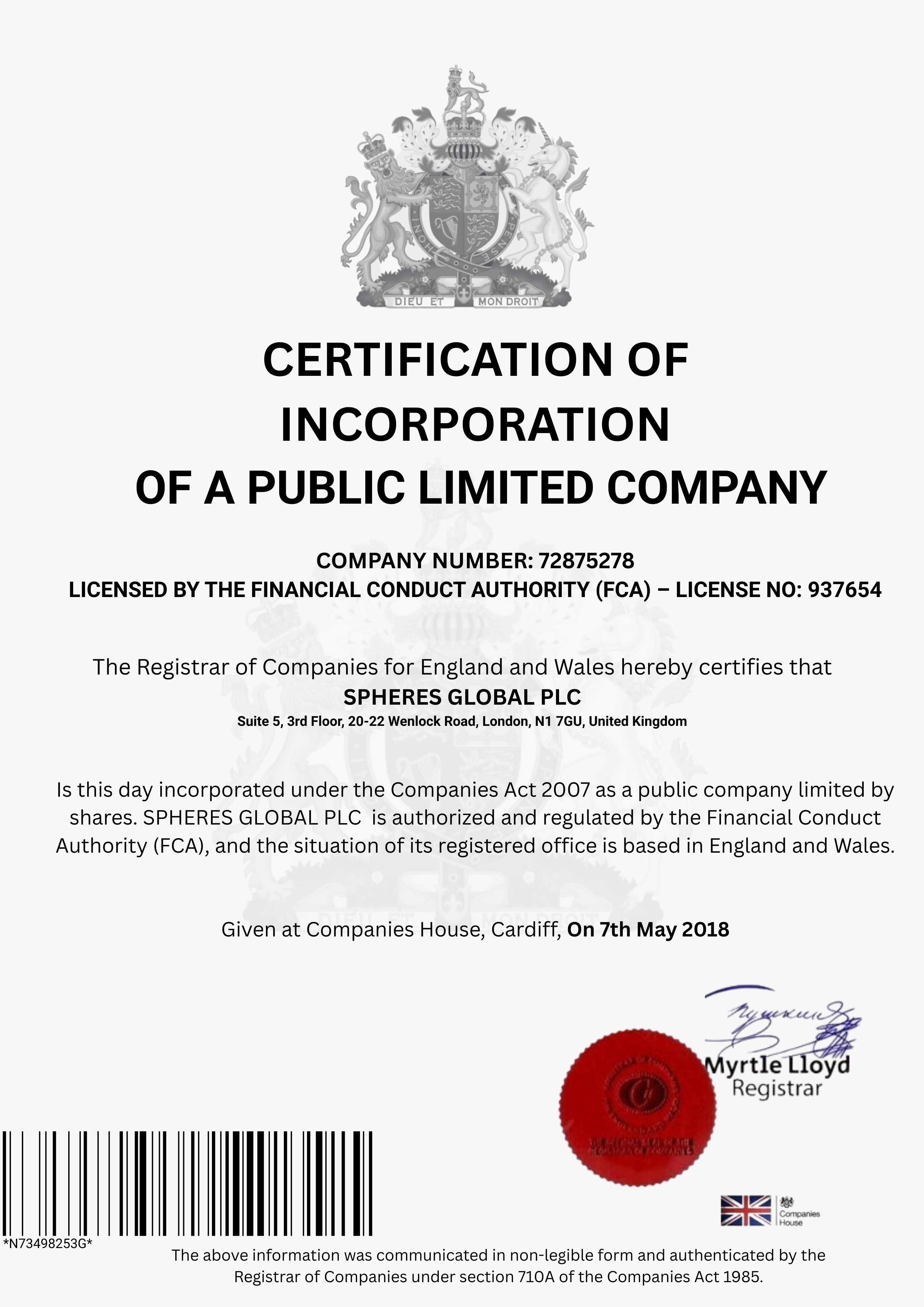 Company Certificate